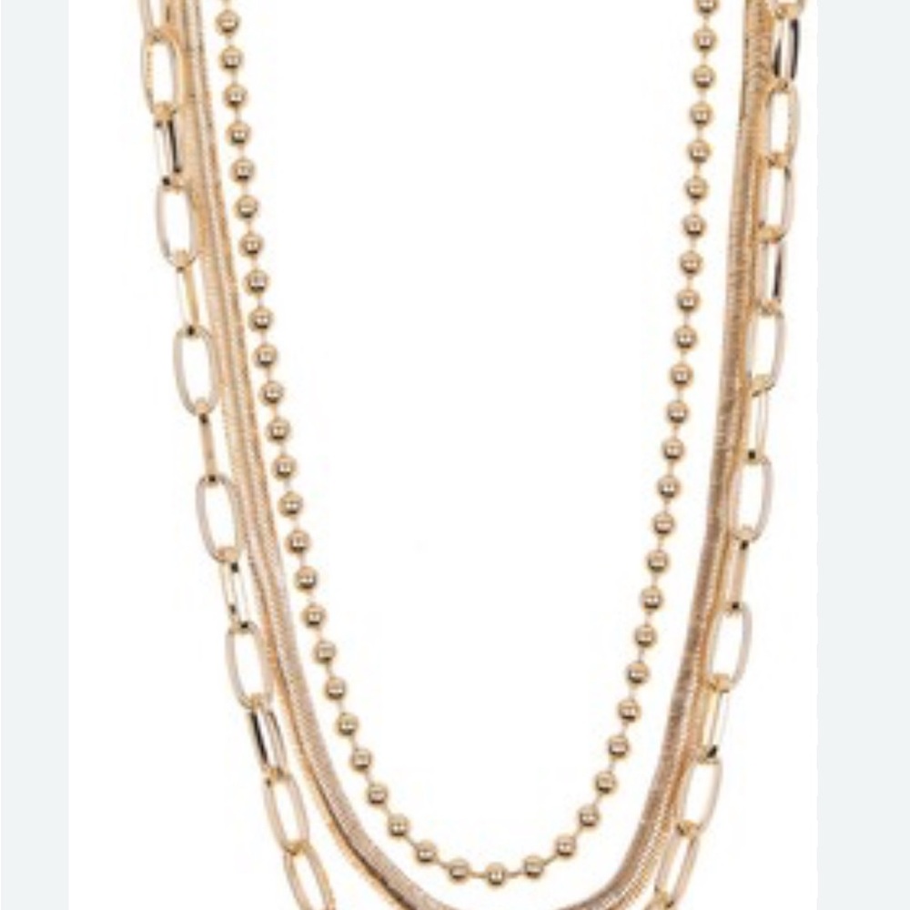 Nordstrom Gold Multi-Layer Necklace 14 inches NWOT